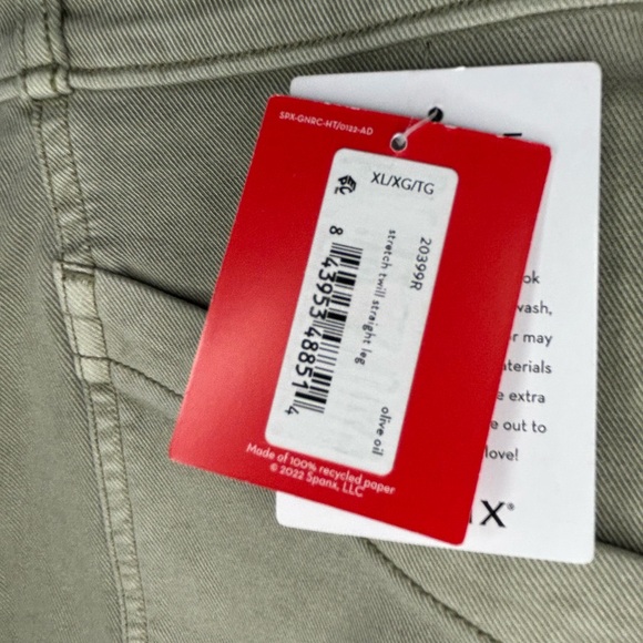 Spanx Stretch Twill Straight Leg Pull On Pants Olive Oil Green Women’s Size XL - Picture 7 of 12